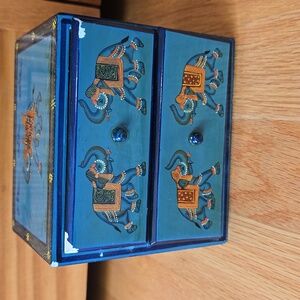 Handpainted Wooden 2-drawer Chest Jewelry Storage Box